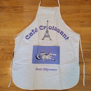 New! "Cafe Croissant Petit Dejeuner" French Eiffel Tower Theme Apron, Adult size